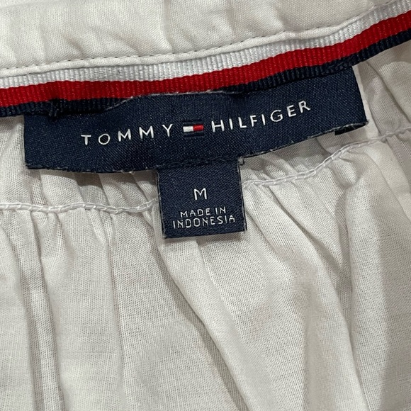 Tommy Hilfiger White and Blue Embroidered Blouse - Picture 12 of 13